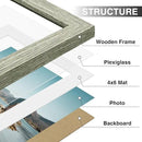 Vittanly 5x7 Picture Frames Set of 9, Shatter Resistant Plexiglass, Display 4x6 Pictures with Mat or 5x7 without Mat, Photo Frames for Wall or Tabletop, Engineered Wood, Driftwood by CozyNest Decor