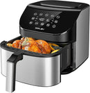 Air Fryer 6.8 Quarts, 10-in-1 Functions, Air Fry, Roast, Bake, Broil, Dehydrate, Large & Compact Air Fryers, Nonstick & Dishwasher-Safe Airfryer Basket, Stainless Steel Air Fryer, Easy to Use by CozyNest Decor