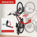 Bike Wall Mount Rack Adjustable & Foldable Garage Bike Rack with Swivel Design & 2 Storage Hooks, Fits 20"-29" Bikes, Holds Up to 77 lbs, Easy Install & Space-Saving Bike Storage 1 Pack by GreenHaven Gardens