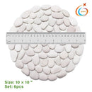 10in River Rock Stepping Stones Set - 6 Pack | Polished Pebble | Long-Lasting PVC Mesh Backing | Perfect for Garden Paths and Lawns Outdoor Landscaping Decoration | Rhombus and Round Set by GreenHaven Gardens