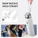 Enerbone 32 oz Insulated Water Bottle, Stainless Steel Bottle with Carrying Strap, Double-Wall Vacuum Insulation Design, Leakproof Sports Bottle with Straw, Keep Drinks Cold or Hot for Hours by CozyNest Decor