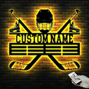 Custom Hockey LED Wall Sign - Personalized Skate & Goalie Mask Neon Light Custom Name Sign, Hockey Decor for Boys Room, Man Cave, Locker Room, Players, Coaches, Sports Fans by CozyNest Decor