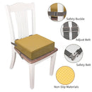 Toddler Booster Seat for Dining Table, PU Washable Double Safe Straps Non-Slip Bottom Booster Seat Dining Toddler, Portable Travel Increasing Cushion (Khaki) by TinyTreasures Baby Boutique
