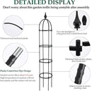 Obelisk Trellis for Climbing Plants Outdoor 6.6ft, Garden Tower Trellis for Potted Plants Indoor with Twist Tie, Clips and Butterflies Rustproof Coated Metal Support for Vines Rose 2Pack by GreenHaven Gardens