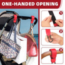Baby Stroller Hooks Bag Hooks for Hanging Diaper Bags Multipurpose Hooks for Grocery Shopping Bags Premium Vegan Leather Pram Straps 2 Pcs (red) by TinyTreasures Baby Boutique
