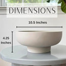 OAKOA Concrete Fruit Bowl for Kitchen Counter - Large Decorative Bowls for Home Decor - Modern Key Bowl for Entryway Table - Pedestal Bowl for Keys by CozyNest Decor