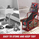 Basketball Arcade Game Indoor Outdoor, Kids Basketball Hoop with 4 Balls & Pump, Single Shot Basketball Game at Home, Carnival Games Sport Toys Gifts for Boys Girls Teens by TinyTreasures Baby Boutique