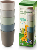 SUGARCANE Kids Cup 10 oz - 5 Pack, USDA & LFGB Certified Toddler Cup - BPA Free - Dishwasher Safe, Reusable, Unbreakable - Gray Blue by TinyTreasures Baby Boutique