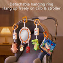 TUMAMA Car Seat Toys 3 6 9 12 Months, Plush Animal Rattle Mirror Soft Crinkle Book Baby Enlightenment Toy Set, Newborn Crib Stroller Play Gym Hanging Toys by TinyTreasures Baby Boutique