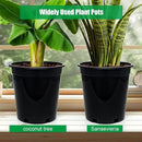 1.5 Gallon Plastic Nursery Pots, 7.5 Inch Round Plant Pots with Drainage Holes, 15 Pack Flower Pots for Outdoor Indoor Plants, Flowers, Black by GreenHaven Gardens