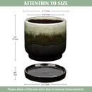 Oairse Ceramic Pot for Plants - 5.5 inch Small Planter with Drainage Hole and Saucers - Gradient Black Outdoor Indoor Flower Pot for Succulent, Cactus, Snake Plant, Herb by GreenHaven Gardens