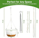 10 Inch Hanging Planters for Indoor & Outdoor Plants (2 Pack) - Self-Watering & Drainage Flower Pots with 2 Kinds of Plant Hangers for Home Decor & Garden (White, 10 in) by GreenHaven Gardens