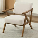 Mid-Century Modern Chair Upholstered Lounge Arm Chair with Solid Wood Frame Thicker Cushion for Living Room, Reading, Balcony, Beige Linen by CozyNest Decor