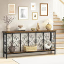 ikkle 70.9" Extra Long Console Table, Industrial Narrow Sofa Table Behind Couch with 2 Tier Storage Shelf, Entryway Hallway Accent Table for Living Room, Foyer, Rustic Brown by CozyNest Decor