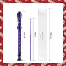 Eastar Soprano Recorder Instrument for Kids Students Beginners, German fingering C Key with Cleaning Kit, Storage Bag, Fingering Chart, ERS-1GPu, Purple, School-Approved by TinyTreasures Baby Boutique