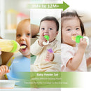 WAJIAYON Baby Fruit Feeder Pacifier - 6 Pack | 2 Infant Food Feeder Pacifier & 2 Baby Food Dispensing Spoon | Fresh Fruit Teethers for Babies | Silicone Feeder Babies,Infant Teething Feeders (Green) by TinyTreasures Baby Boutique