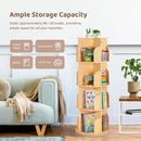 OOOK Rotating Bookshelf for Kids & Adults, Spinning Bookshelf Tower with Large Capacity for Small Space, 360° Display 4 Tier Floor Small Round Corner Shelf for Library, Bedroom, Living Room, Office by TinyTreasures Baby Boutique