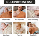 Muslin Swaddle Blankets for Newborn, 3 Pack Breathable Soft Receiving Blanket, Large 38 x 40 inches Swaddle Wrap Burping Clothes, Essentials Infant Shower Items, Toddler Gift (Elegant Colors) by TinyTreasures Baby Boutique