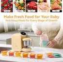 Chefhandy Baby Food Maker, Steamer & Blender with Stainless Steel Basket, Puree Maker with Auto/Manual Blend, Bottle Warmer & Sterili-zer, Safe & Easy-to-Clean Compact Baby Food Processor (Yellow) by TinyTreasures Baby Boutique