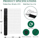Black PVC Coated Welded Wire Fence 48 Inch x 25 Foot, 2 Inch x 3 Inch 16GA, Garden Border Fencing Roll Vinyl Coating Metal Wire Mesh for Yard Vegetable Plant Protection Poultry Netting by GreenHaven Gardens