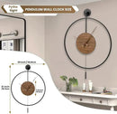 Large Modern Wall Clock,Wall Clocks for Living Room Decor,Classical Silent Metal Minimalist Walnut Dial,Big Decorative Farmhouse Pendulum Wall Clock With Walnut Pointers for Office,Dining Room by CozyNest Decor