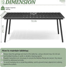 Outdoor Dining Table for 6, 70inch Patio Dining Table with Wooden-Like Top and Aluminum Frame, Rectangular Table with Umbrella Hole Outdoor Furniture, Only Table, Black by GreenHaven Gardens