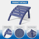 Adirondack Ottoman, HDPE Plastic Adirondack Footstool, All Weather Foot Rest for Adirondack Chair, Outdoor Footrest for Patio,Backyard, Lawn, Fire Pits, Navy Blue by CozyNest Decor
