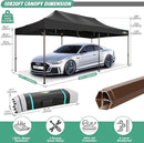 COBIZI 10x20 Pop Up Canopy Heavy Duty Without Sidewalls, Commercial Heavy Duty Pop Up Tent for Parties All Weather Waterproof and UV 50+ Wedding Tent with Roller Bag(Legs Upgraded),Black by GreenHaven Gardens
