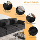 JACH Sectional Couches for Living Room, 4 Seater Cloud Sectional Couch with Deep Seat, Down Filled Modular Sofa, Covers Removeable & Washable, Sofas Furniture for Living Room, Black by CozyNest Decor