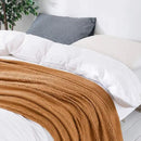 MIULEE Knitted Brown Throw Blanket for Couch,Boho Bed Decor Knit Outdoor Blankets Throw Size with Tassels Cozy Woven for Sofa Home Chair Wave Pattern 50" x 60" Inches by CozyNest Decor