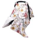 Floral Baby Car Seat Canopy Soft Plush Dotted Backing Baby Car Seat Cover Girls, Infant Carseat Canopy, Stretchy Multi- use Nursing Cover for Stroller/High Chair/Shopping Cart/Car Seat Canopies by TinyTreasures Baby Boutique