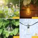 Outdoor String Lights Waterproof, 300FT Patio Lights with 146 Shatterproof ST38 Globe Bulbs(6 Spare), Connectable Dimmable LED Hanging String Lights for Outside Backyard Porch Balcony(150FT x 2) by GreenHaven Gardens