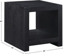 Steve Silver Furniture Aubrey Black End Table, Living Room/Bedroom, Contemporary/Modern Design, Bottom Storage Shelf, Chair Side/Media Table, 24'L x 24" W x 24" H, Black by CozyNest Decor