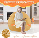 2FT Bean Bag Chair, Comfy Bean Bag Chairs with Memory Foam Filled, Fluffy Beanbag Sofa with Dutch Velvet Cover, Teardrop BeanBag Chairs for Living Room, Playroom - Mustard by TinyTreasures Baby Boutique