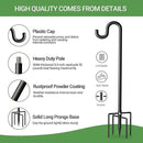 76" Shepherds Hooks for Outdoor, Extra Thick Bird Feeder Pole with 5 Prong Base, Adjustable Shepards Hook for Garden, Weddings, Hanging Plant by GreenHaven Gardens