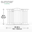 Ingenuity Decorative Extra Tall Baby Gate & Dog Gate, 28.5"-48" Wide, 36" Tall, Hardware or Pressure Mounted, Install on Top or Bottom of Stairs, Banister, or Doorway - White by TinyTreasures Baby Boutique