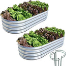 Raised Garden Bed, 2 Pcs 5×3×1ft Outdoor Galvanized Planter Boxes, Galvanized Garden Beds Outdoor with Metal Plant Stakes, Large Raised Garden Stock Tank, Garden Beds Outdoor for Vegetables by GreenHaven Gardens