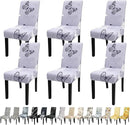 JQinHome Pattern Chair Covers for Dining Room Set of 6, High Stretch Removable Washable Parsons Chair Slipcover for Home Party Hotel Wedding Ceremony (Grey Butterfly,6PCS) by CozyNest Decor