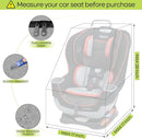 Padded Car Seat Travel Bag for Airplane, Heavy Duty Backpack for Air Travel, Water-Resistant Carrier with Shoulder Strap, Fits Most Car Seats (Grey+Black) by TinyTreasures Baby Boutique
