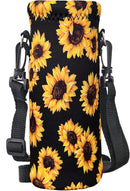 RICHEN Neoprene Water Bottle Carrier Bag with Adjustable Shoulder Strap,Insulated Water Bottle Cover for Stainless Steel/Glass/Plastic Bottles by TinyTreasures Baby Boutique