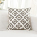 HWY 50 Grey Gray Decorative Throw Pillow Covers 18x18 Inch (1 Piece), Embroidered Cotton Farmhouse Cushion Cover Pillow Case for Sofa Couch Living Room Bed, Geometric Diamond Floral by CozyNest Decor