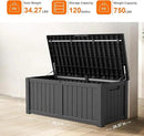 DRATO 120 Gallon Large Deck Box, Outdoor Storage Box for Patio Furniture, Patio Cushions, Gardening Tools, Pool Supplies,660lbs Weight Capacity,Waterproof Resin Storage Boxes by CozyNest Decor