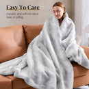 Luxury Faux Fur Blanket - Soft Warm Plush Blankets for Couch Sofa Bed, Fluffy Thick Throws for Bedroom, Office, Living Room, Decorative Reversible, Not Easy to shed- 50"x60", Grey/White by CozyNest Decor