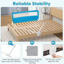BABY JOY Bed Rails for Toddlers, 59'' Extra Long, Swing Down Bed Guard w/Safety Straps, Folding Baby Bedrail for Kids Twin, Double, Full Size Queen & King Mattress (Blue, 59-Inch) by TinyTreasures Baby Boutique