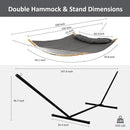 SUNCREAT Double Portable Hammock with Stand, 2 Person Hammock with Curved Spreader Bar, Balance Ropes Included, Dark Gray by GreenHaven Gardens