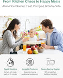MOMYEASY Baby Food Maker, Baby Food Steamer and Puree Blender, Food Processor Chopper Grinder Steamer in-One, Auto Cooking & Grinding with Touch Control Panel&Self Cleans, BPA-Free by TinyTreasures Baby Boutique