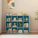12-Cube Storage Shelf Bookcase - Wooden 3-Tier Floor Standing Open Bookshelf for Home and Office, Display Cabinet, Light Blue by CozyNest Decor
