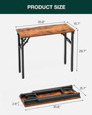 Frylr Small Folding Computer Desk – Portable 35.8 Inch Foldable Laptop Table, Collapsible and Compact for Easy Storage and Fast Setup, Lightweight for Small Spaces, Craft and Study Use, Rustic Brown by CozyNest Decor