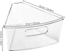 Oubonun Lazy Susan Organizers Set of 6, 10.2”x 9.4”x 4” Plastic Transparent Kitchen Cabinet Storage Bins with Handle, 4" Deep Container, 1/8 Wedge - Food Safe, without BPA by CozyNest Decor