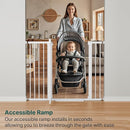 Cumbor 36" Extra Tall Baby Gate for Stairs, 29.7-48" Wide Dog Gates for Doorways, Auto Close Safety Gate for Babies and Pets, Easy Install, Pressure Mounted, Fits Doorways, Stairs, Entryways, White by TinyTreasures Baby Boutique